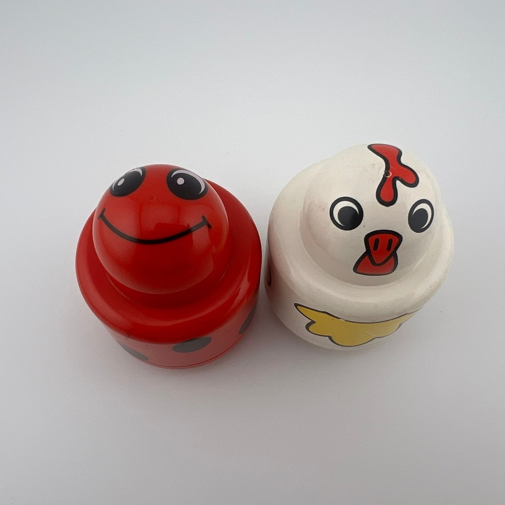 Vintage LEGO Primo Rattles Ladybug & Chicken Baby Toy Set 1990s‎
